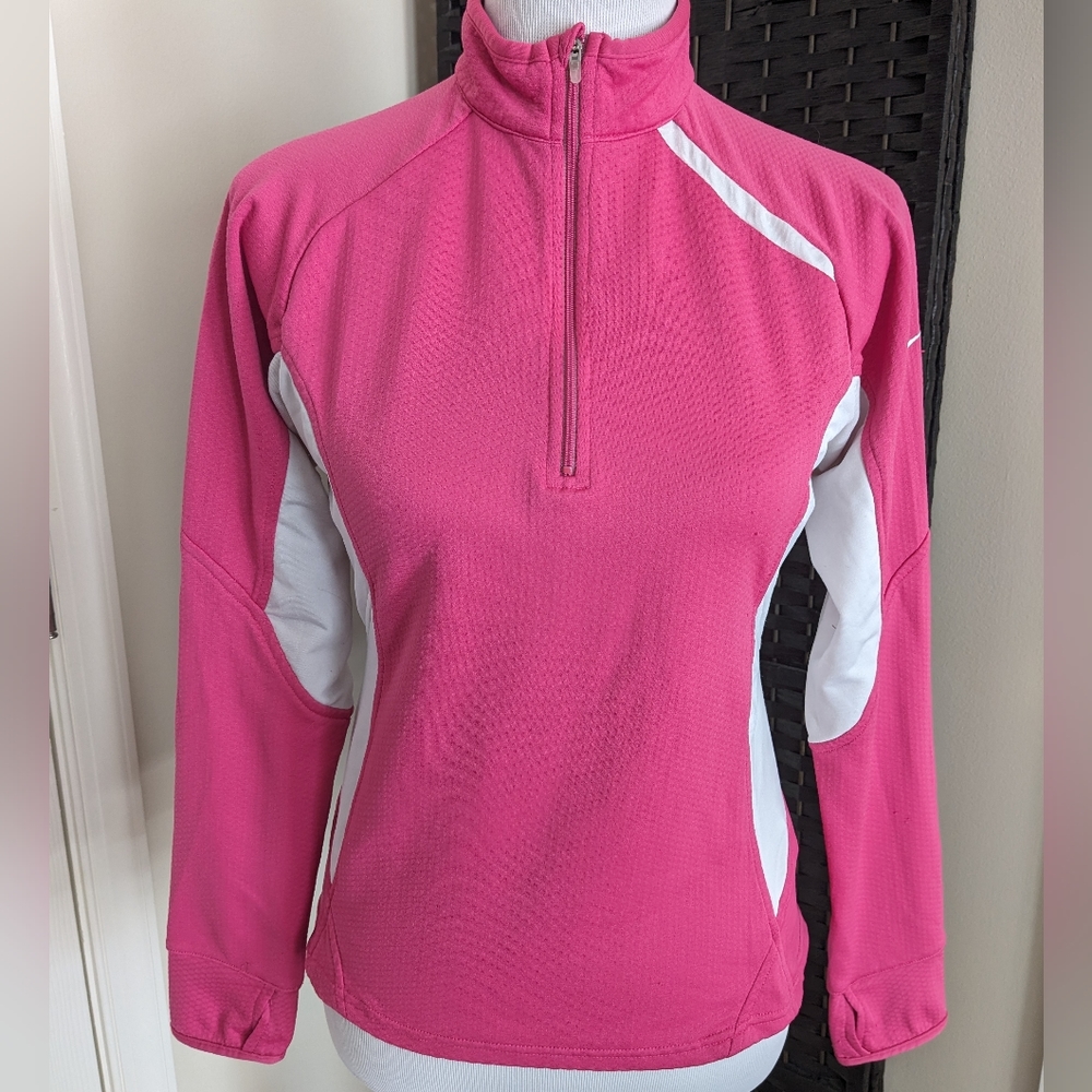 Nike Sphere Dry Pink Quarter Zip Long-Sleeve Shirt, M